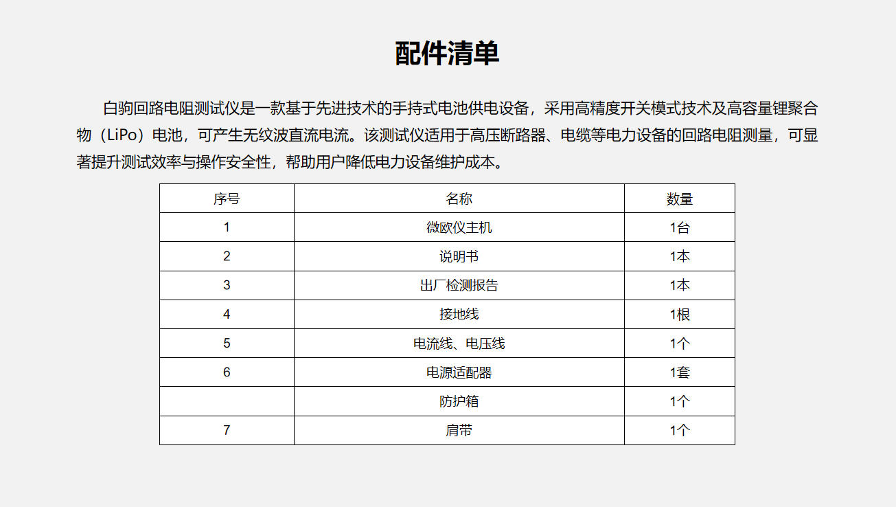 白驹手持式大电流微欧计